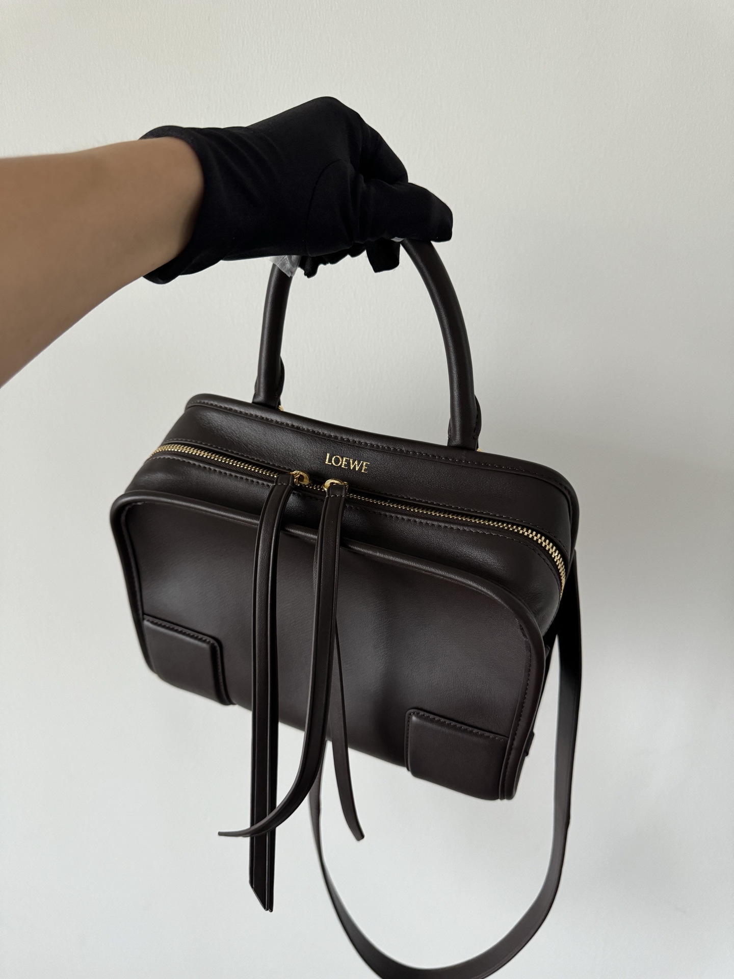 LOEWE Amazona small toast bag, dark brown, size 23-12-10 - Image 5
