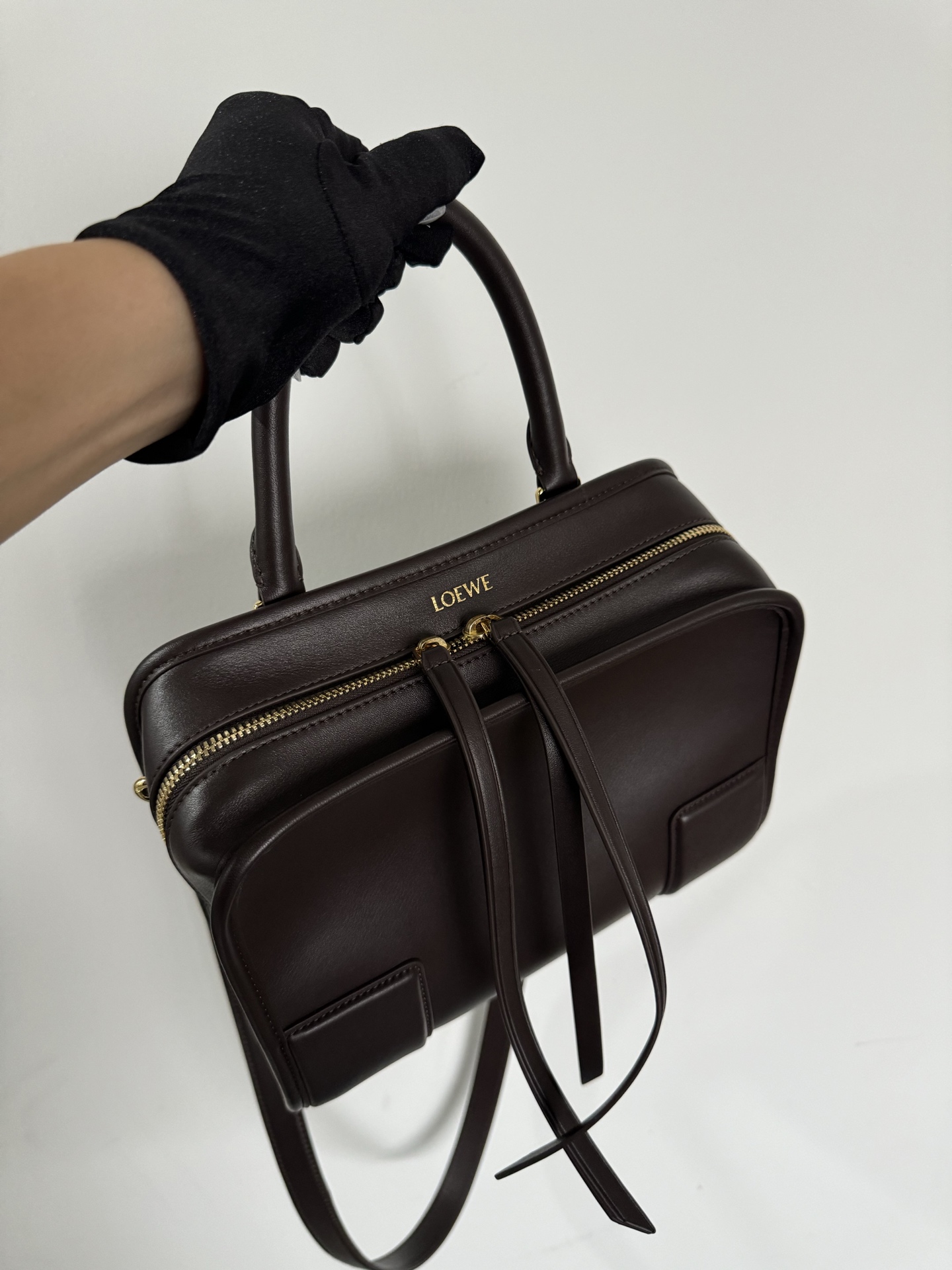 LOEWE Amazona small toast bag, dark brown, size 23-12-10 - Image 6