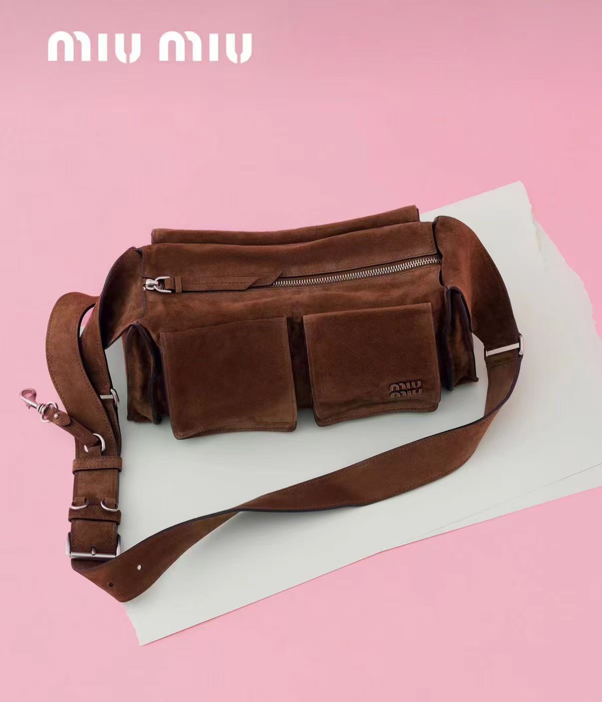 5BC205, Miu's new special style second-hand messenger bag, is made of ultra-heavy workmanship and made of ultra-hot suede - Image 16
