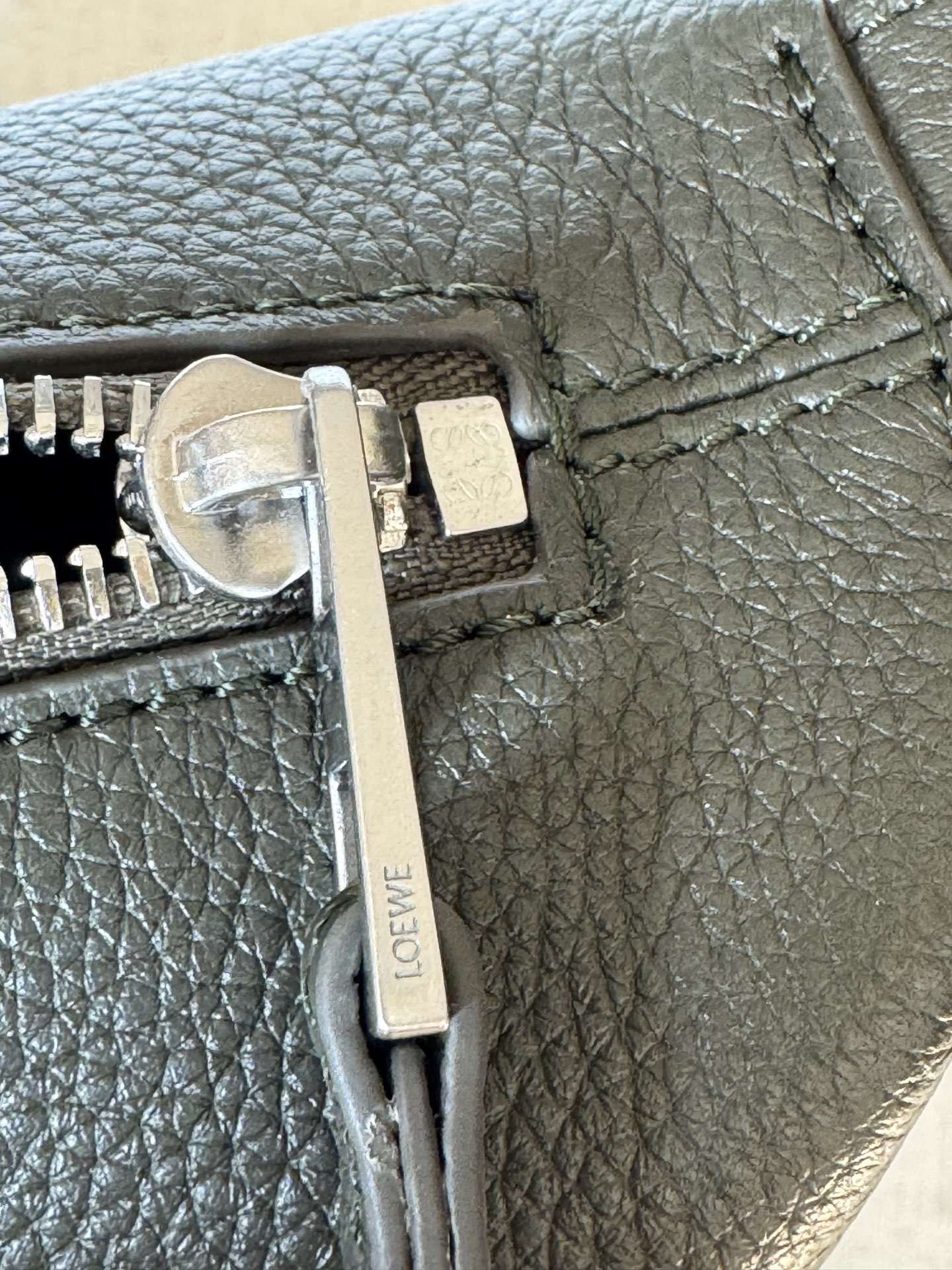 Loop Hobo bag in soft grained calfskin 337 khaki green, The Loop Hobo bag has a soft, streamlined shape that molds smoothly to your body - Image 9
