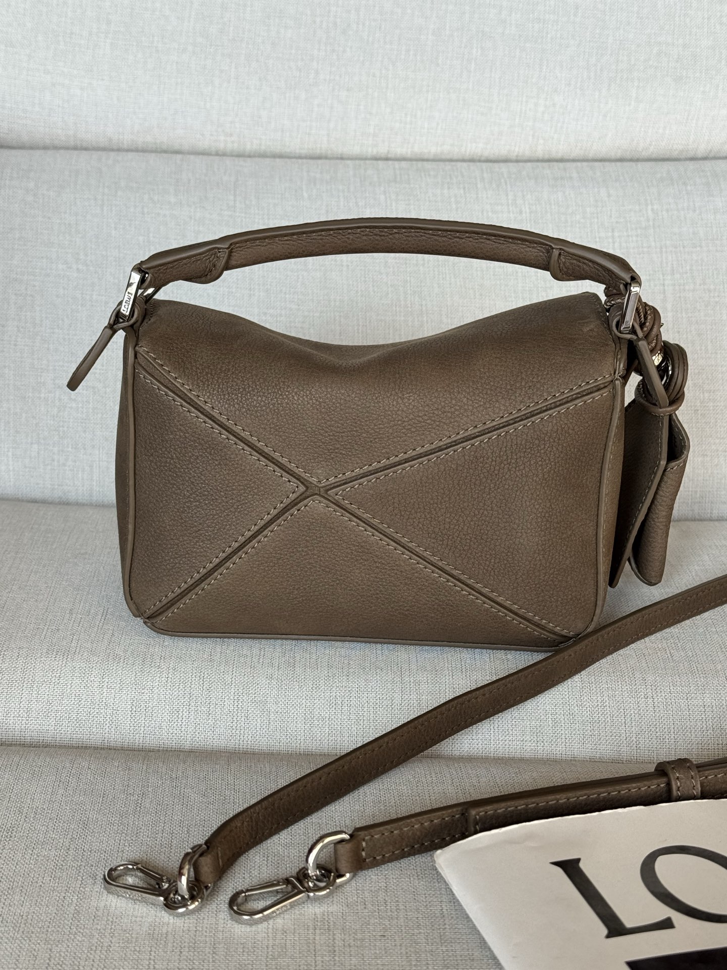 Mini Nubuck Puzzle Bag Model 3008-1 Featherlight Puzzle outlines a cuboid shape with unique geometric lines - Image 5