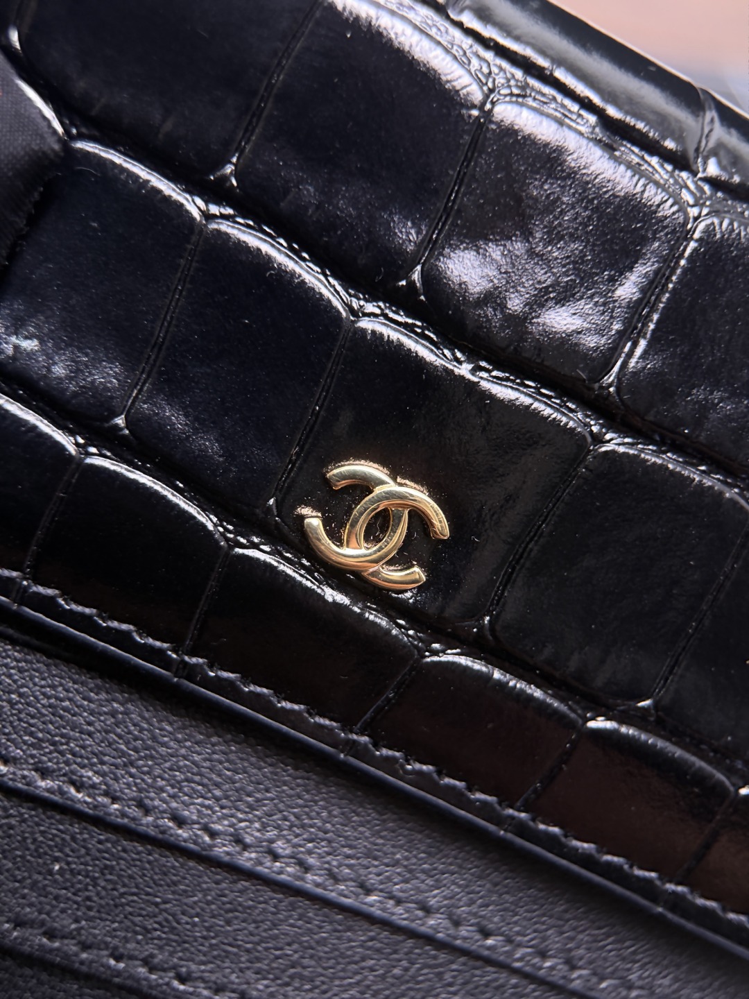 Crocodile Tri-fold Card Holder Black Original real shot‼ Preparing for development‼ - Image 6