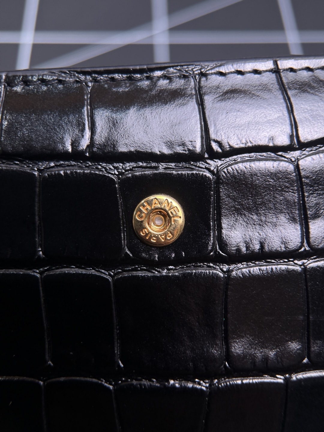 Crocodile Tri-fold Card Holder Black Original real shot‼ Preparing for development‼ - Image 7