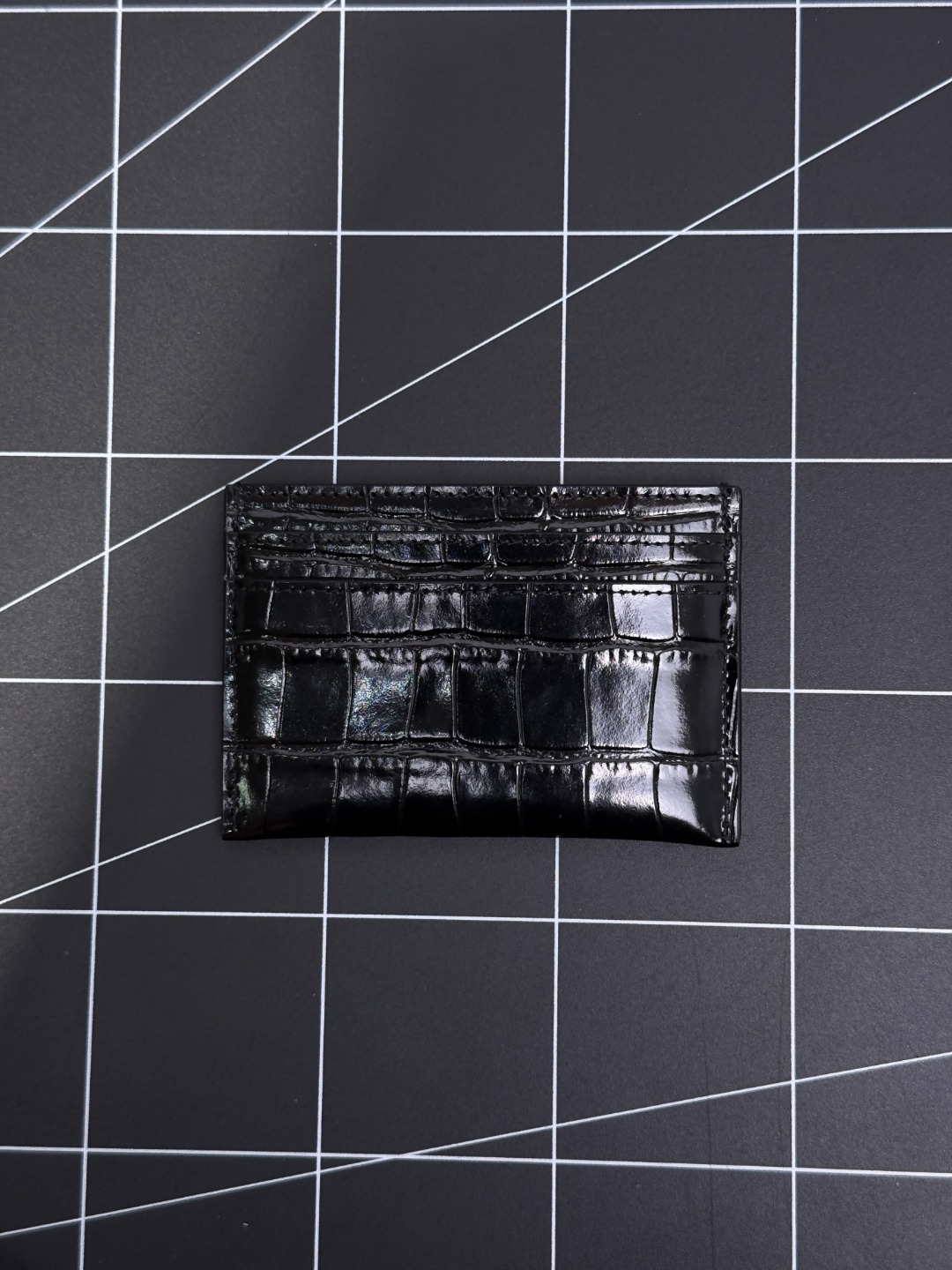 Crocodile Tri-fold Card Holder Black Original real shot‼ Preparing for development‼ - Image 15