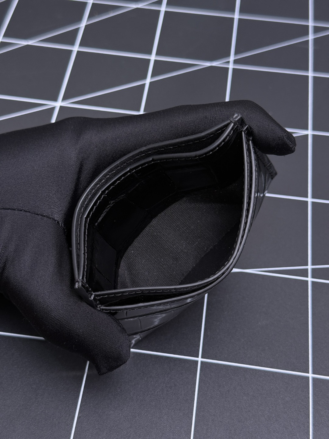 Crocodile Tri-fold Card Holder Black Original real shot‼ Preparing for development‼ - Image 16
