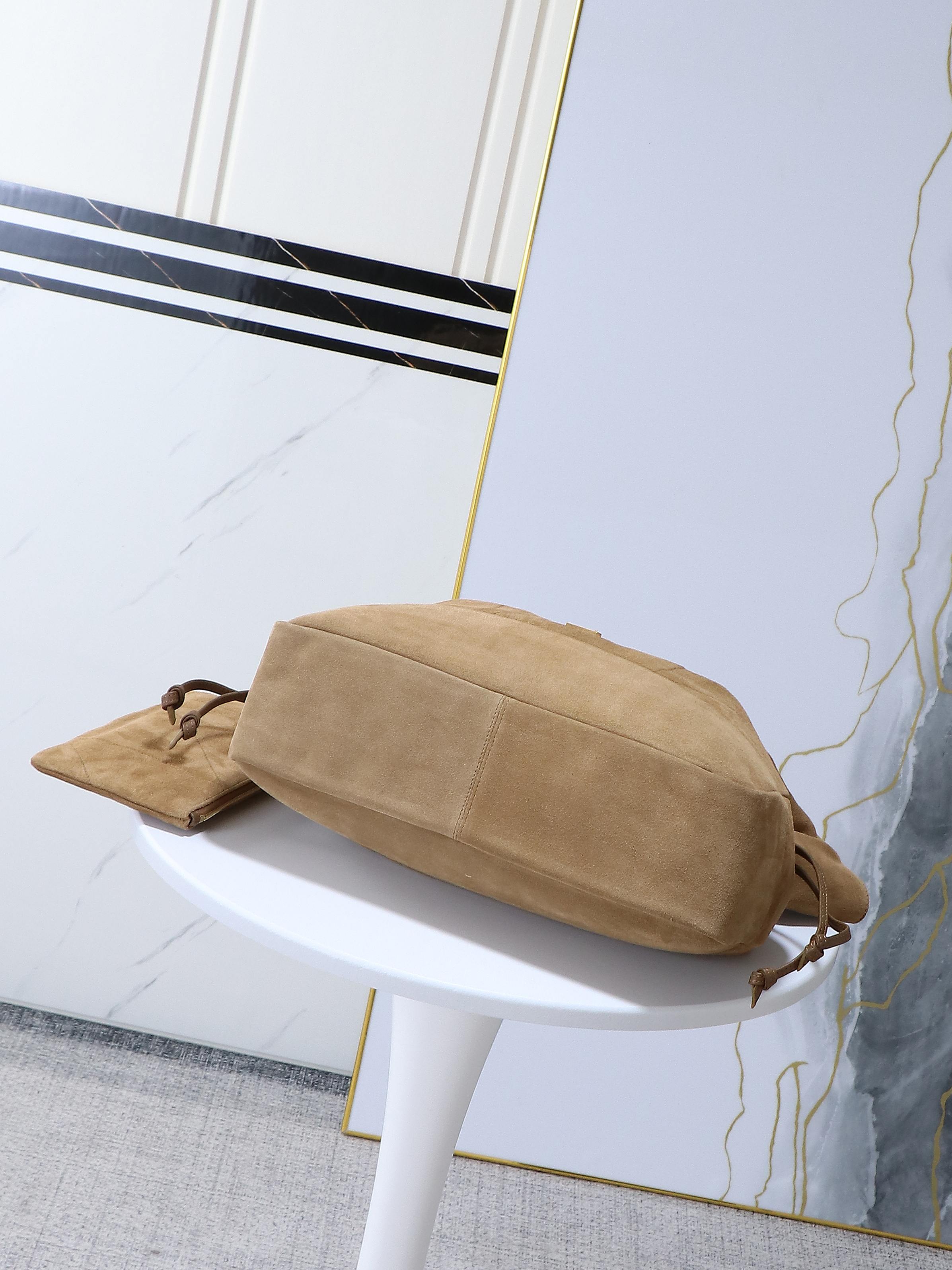 P¥1400👏 Suede model·Jamie 4.3 Large POCHON_Lucky bag bucket bag, soft suede and cowhide imported from Italy - Image 4