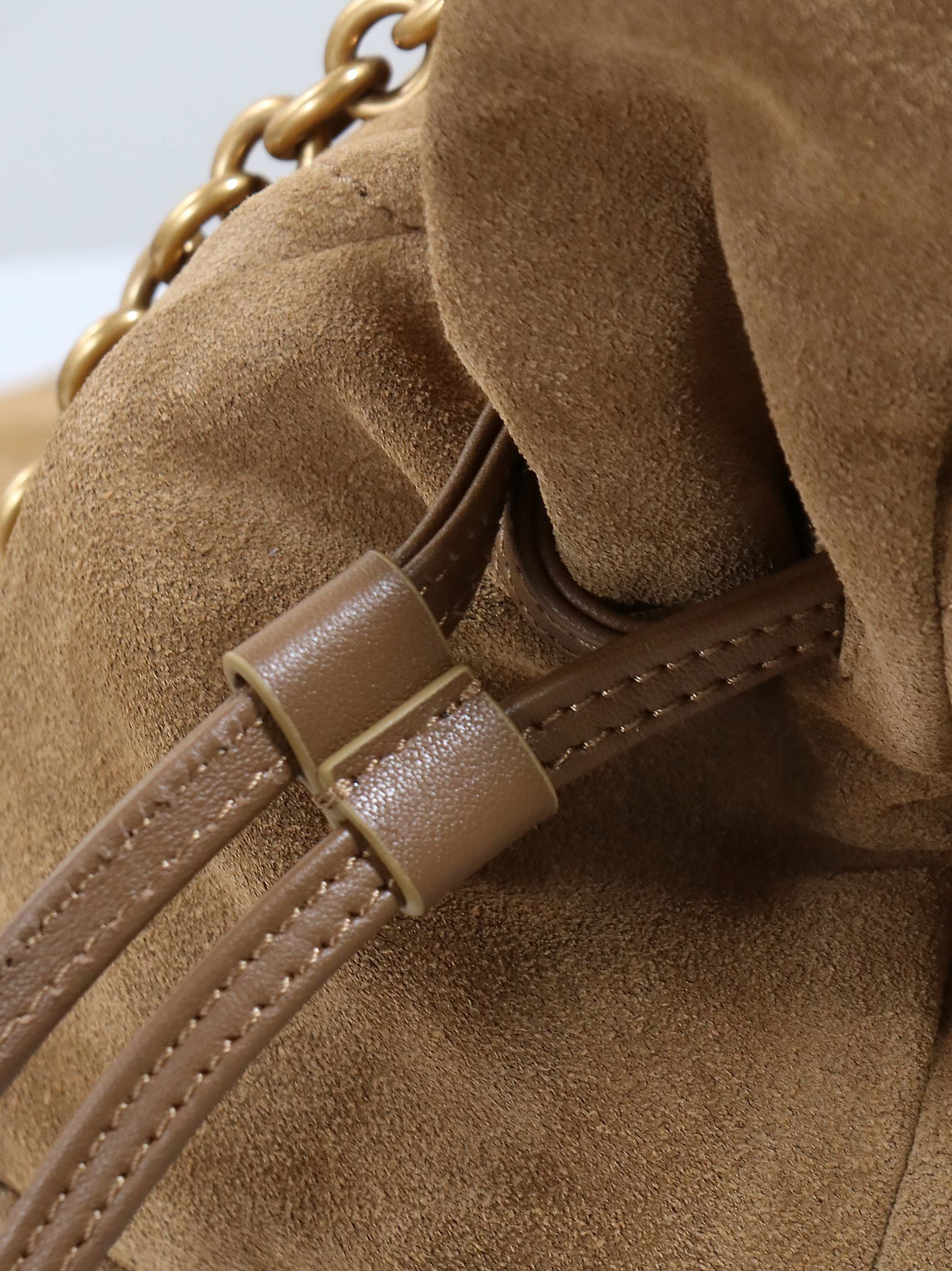 P¥1400👏 Suede model·Jamie 4.3 Large POCHON_Lucky bag bucket bag, soft suede and cowhide imported from Italy - Image 7
