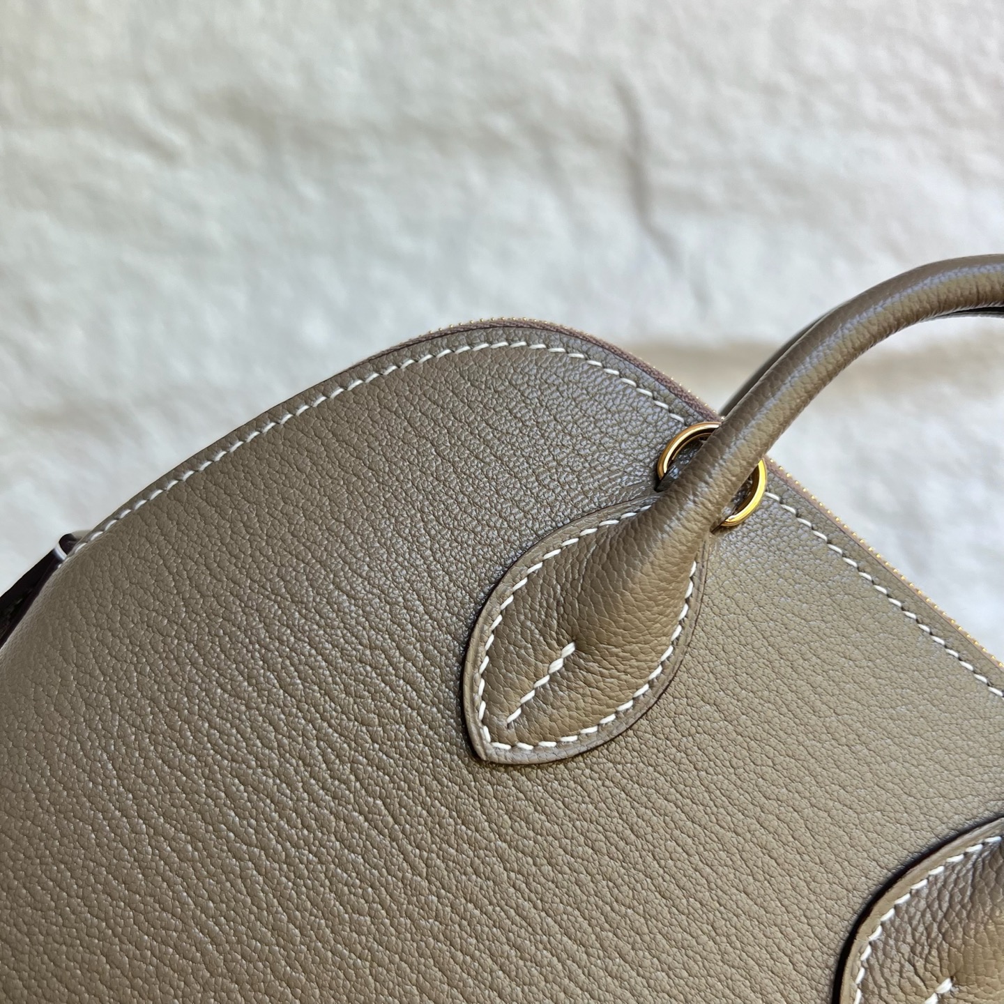 MiniBolide 20cm Chever Color: Ck18 elephant gray Etoupe Fully handmade wax stitching Gold buckle customized✈️ - Image 2