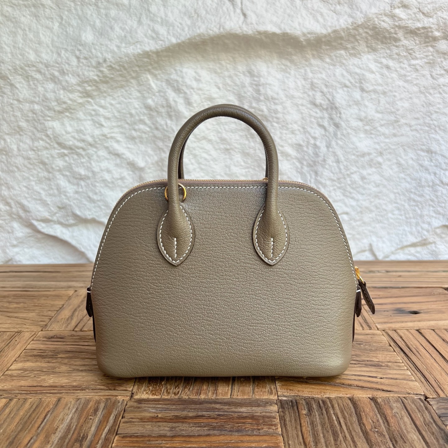 MiniBolide 20cm Chever Color: Ck18 elephant gray Etoupe Fully handmade wax stitching Gold buckle customized✈️ - Image 7