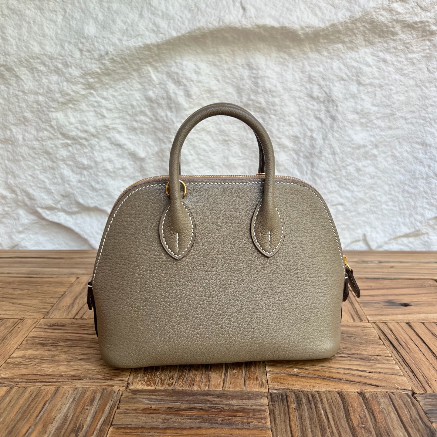 MiniBolide 20cm Chever Color: Ck18 elephant gray Etoupe Fully handmade wax stitching Gold buckle customized✈️ - Image 10