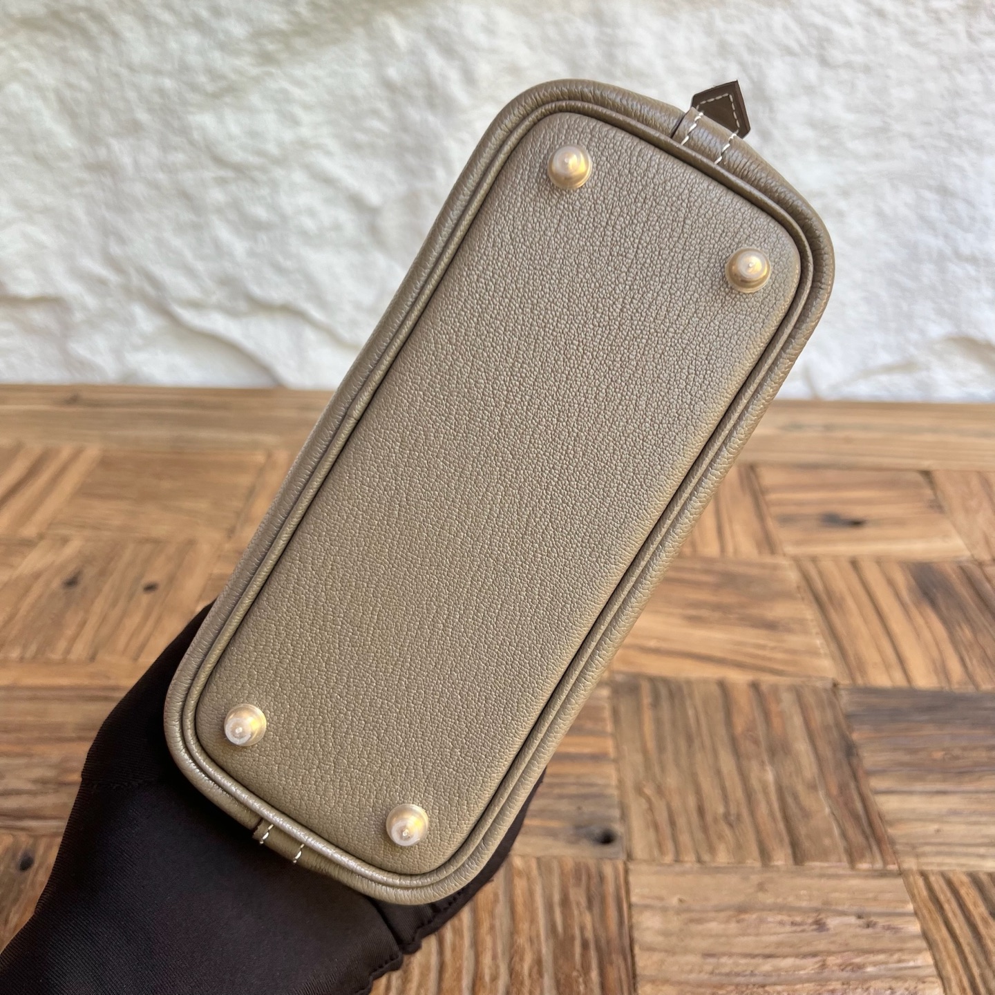 MiniBolide 20cm Chever Color: Ck18 elephant gray Etoupe Fully handmade wax stitching Gold buckle customized✈️ - Image 11