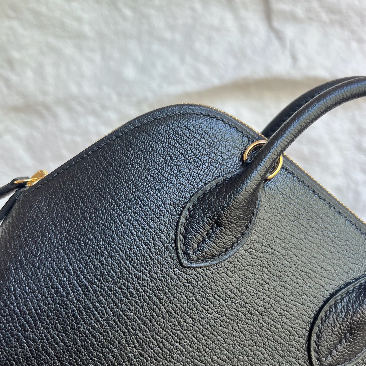 MiniBolide 20cm Chever Color: Ck89 black Fully handmade wax stitching Gold buckle customized✈️ - Image 2