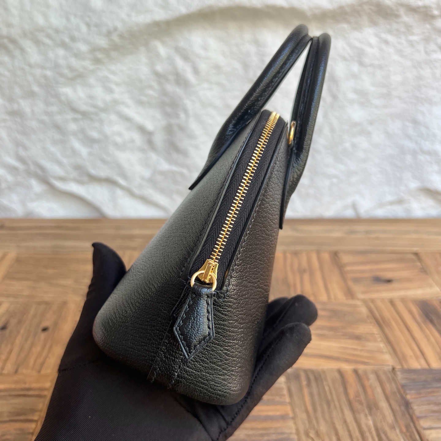 MiniBolide 20cm Chever Color: Ck89 black Fully handmade wax stitching Gold buckle customized✈️ - Image 3