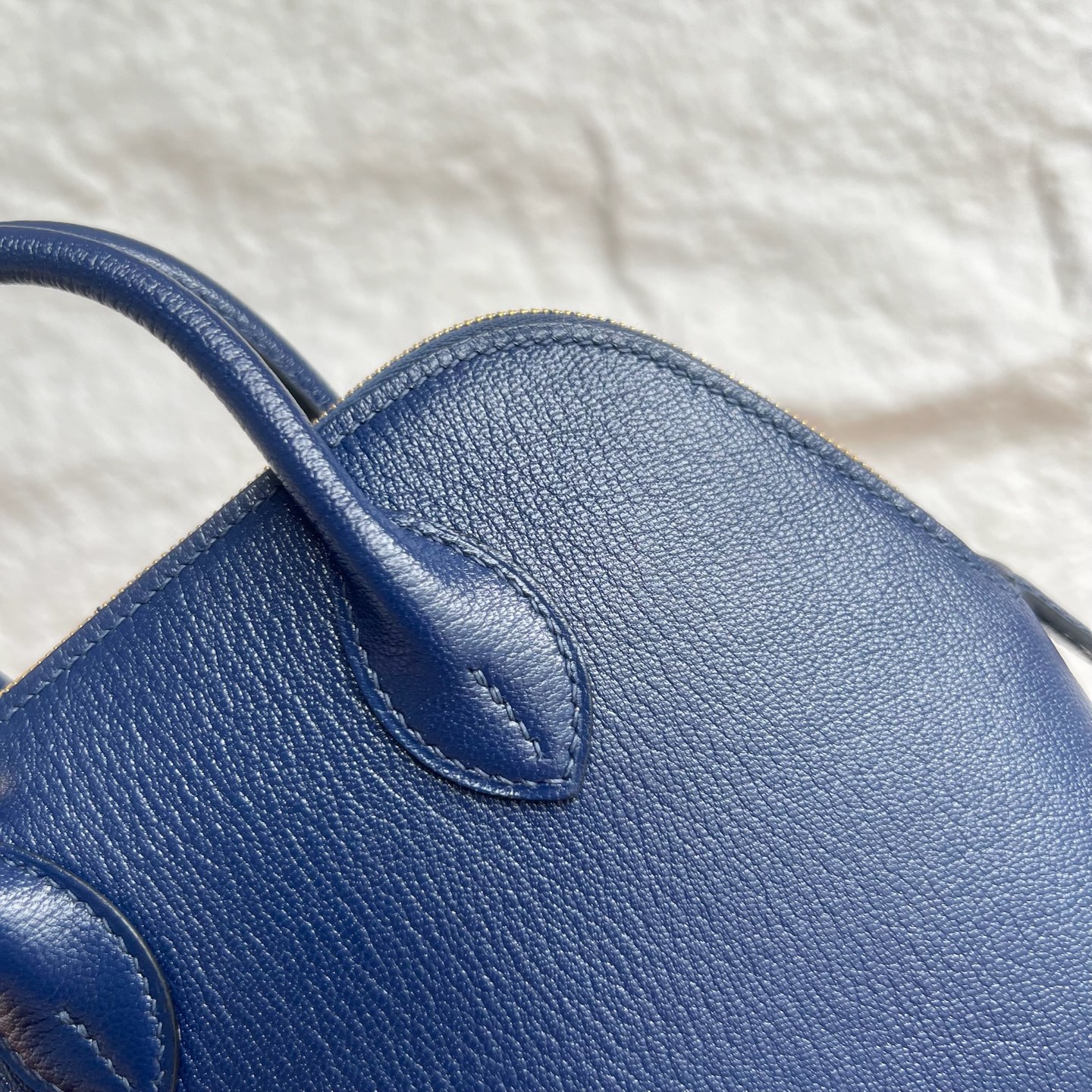 MiniBolide 20cm Chever Color: Ck73 sapphire blue Fully handmade wax stitching Gold buckle customized✈️ - Image 2