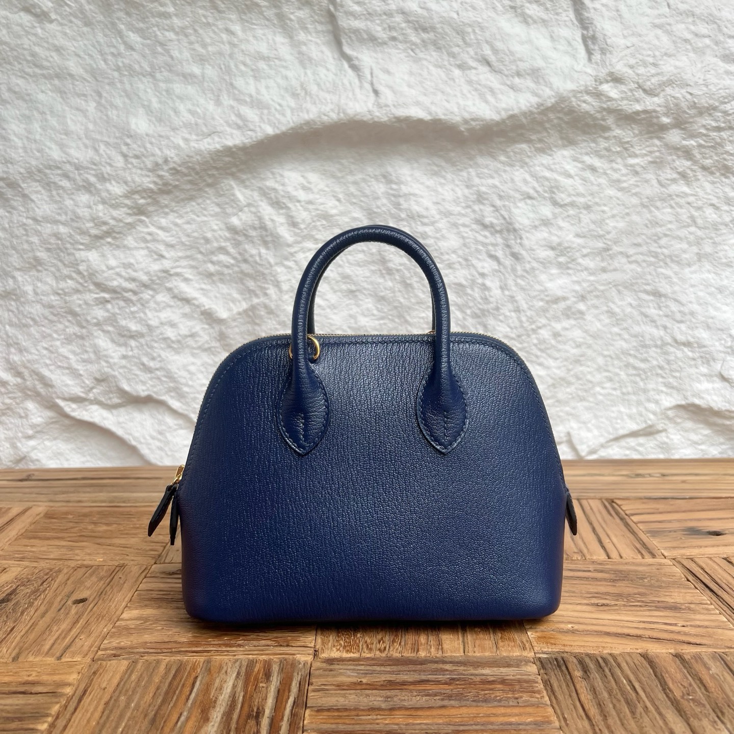 MiniBolide 20cm Chever Color: Ck73 sapphire blue Fully handmade wax stitching Gold buckle customized✈️ - Image 4