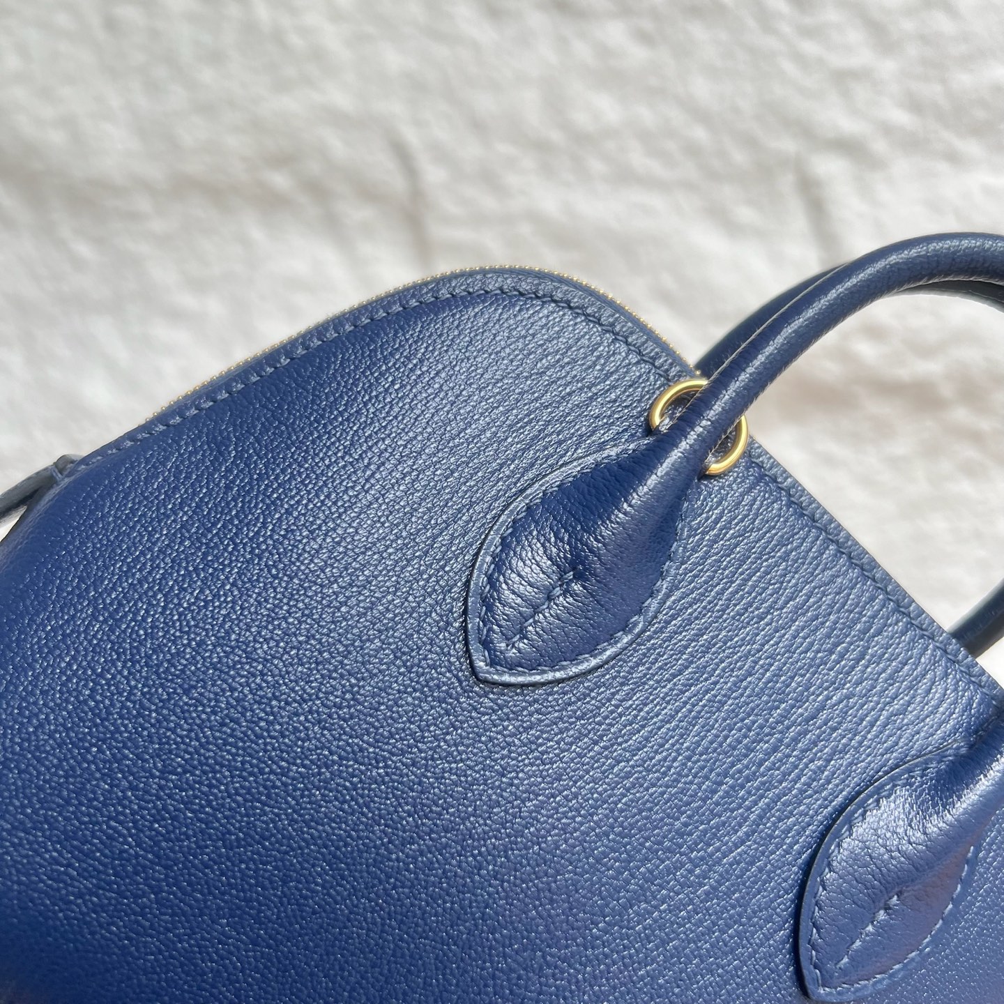 MiniBolide 20cm Chever Color: Ck73 sapphire blue Fully handmade wax stitching Gold buckle customized✈️ - Image 5