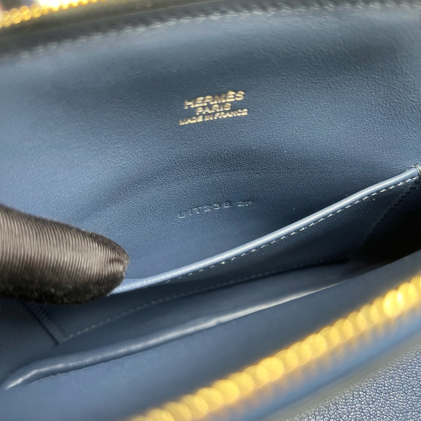 MiniBolide 20cm Chever Color: Ck73 sapphire blue Fully handmade wax stitching Gold buckle customized✈️ - Image 8