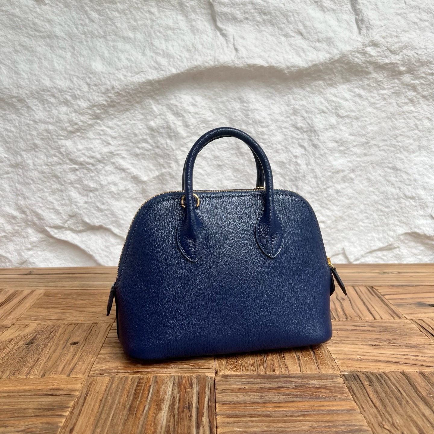 MiniBolide 20cm Chever Color: Ck73 sapphire blue Fully handmade wax stitching Gold buckle customized✈️ - Image 11