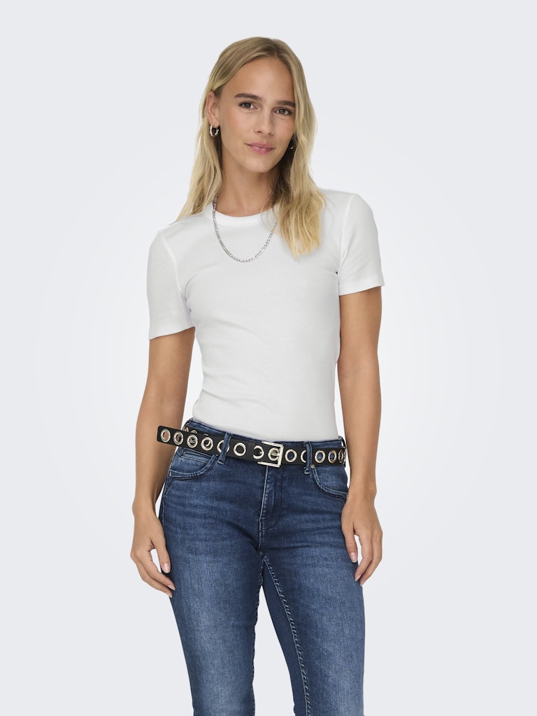 ONLY - T-SHIRT GERIPPT / EASY 