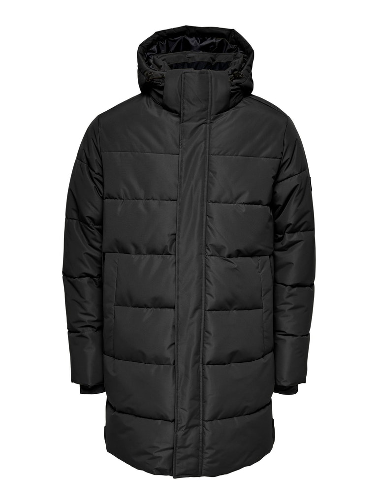 ONLY & SONS - LANGE STEPPJACKE / SCARL LIFE LONG QUILTED COAT OTW