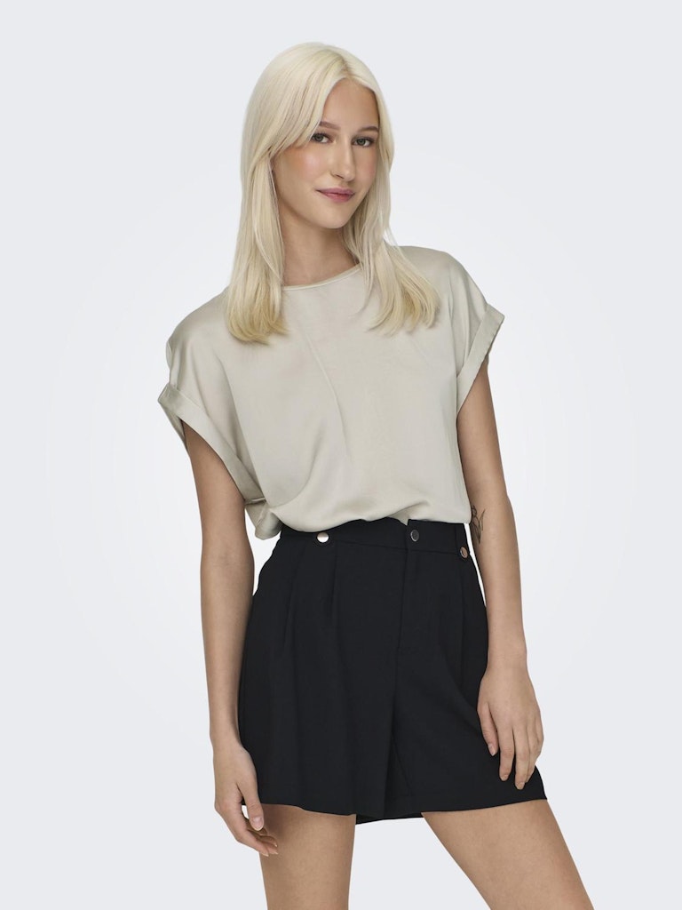 ONLY - T-SHIRT / LIEKE S/S SATIN MIX TOP ONLY - T-SHIRT / LIEKE S/S SATIN MIX TOP