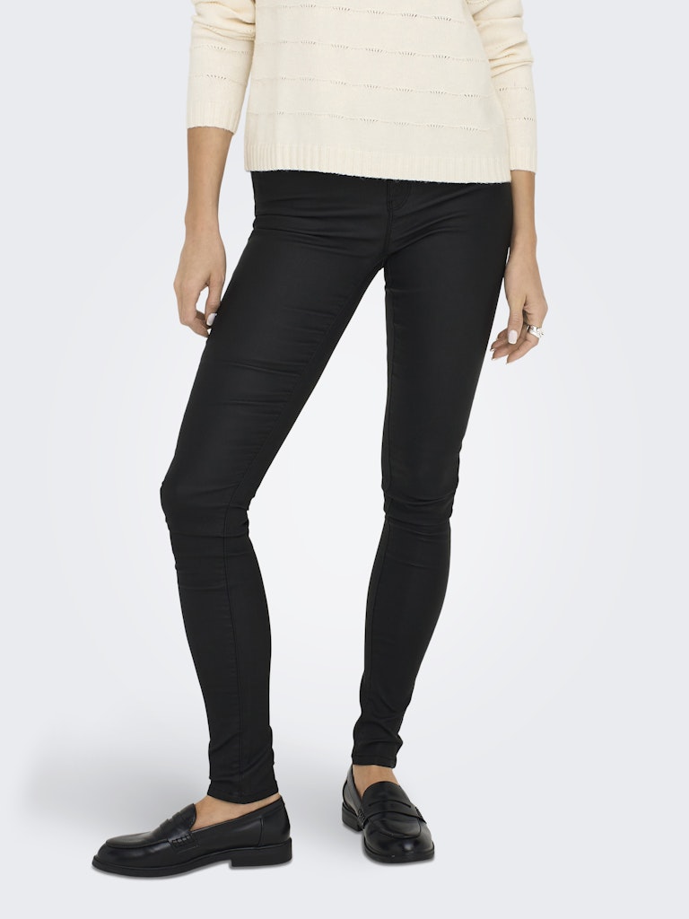 ONLY - HOSE / ANNE K MID WAIST COATED PNT ONLY - HOSE / ANNE K MID WAIST COATED PNT