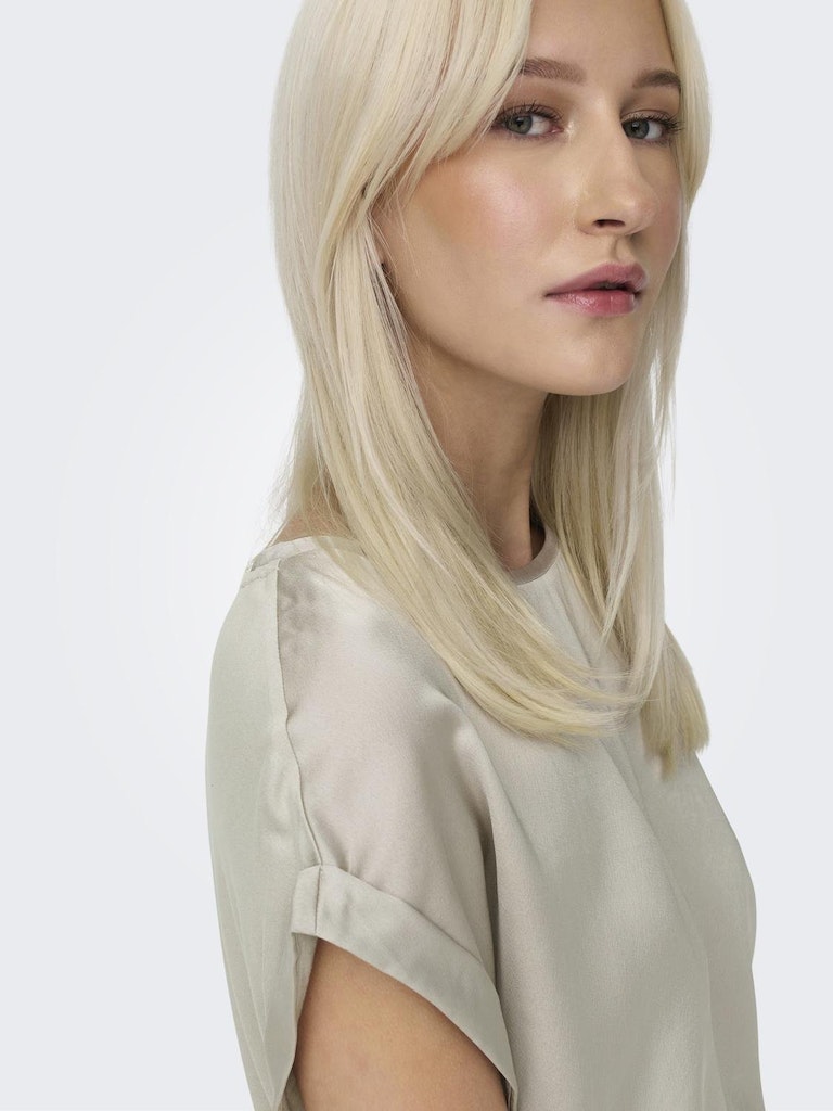 ONLY - T-SHIRT / LIEKE S/S SATIN MIX TOP ONLY - T-SHIRT / LIEKE S/S SATIN MIX TOP
