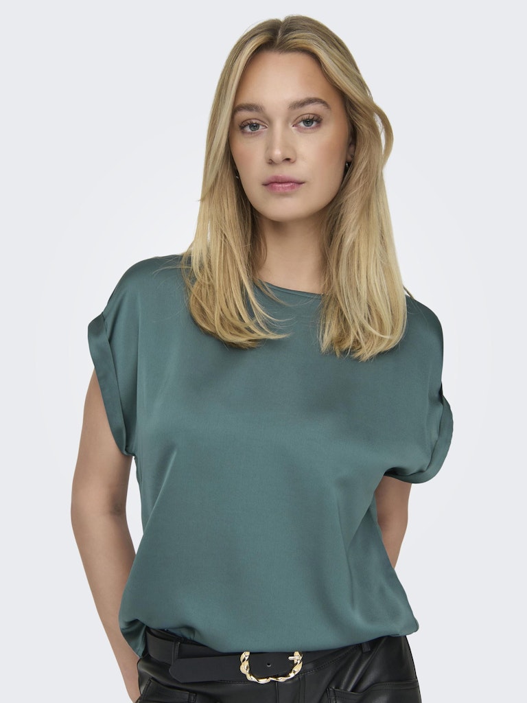 ONLY - T-SHIRT / LIEKE S/S SATIN MIX TOP