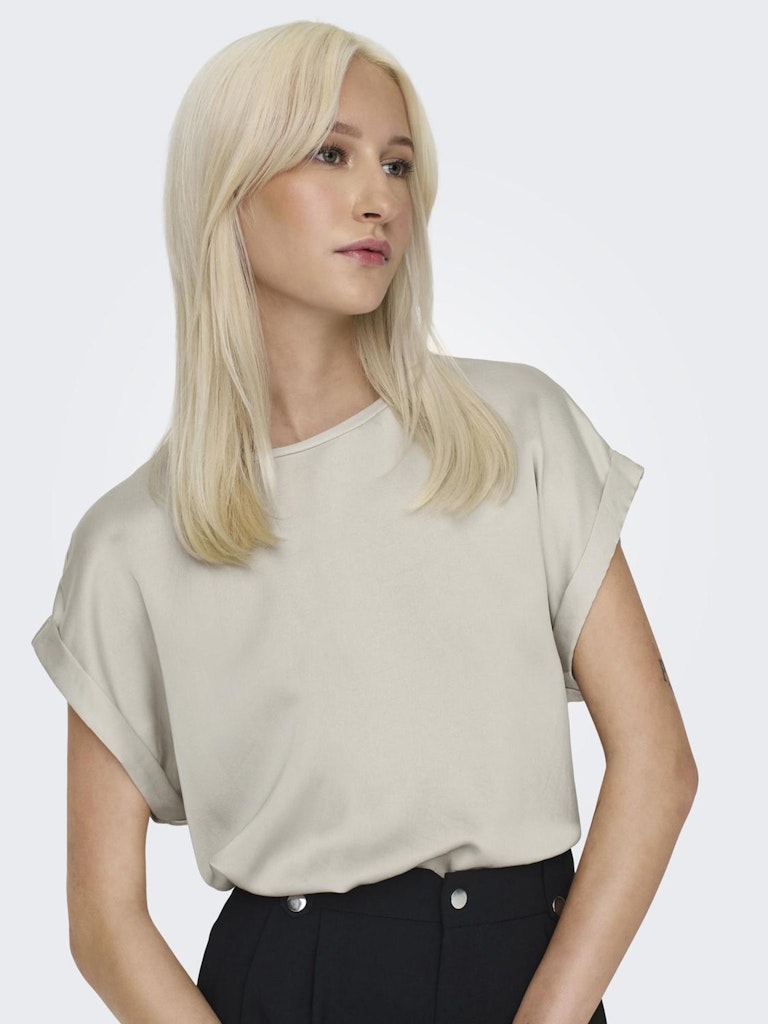 ONLY - T-SHIRT / LIEKE S/S SATIN MIX TOP ONLY - T-SHIRT / LIEKE S/S SATIN MIX TOP