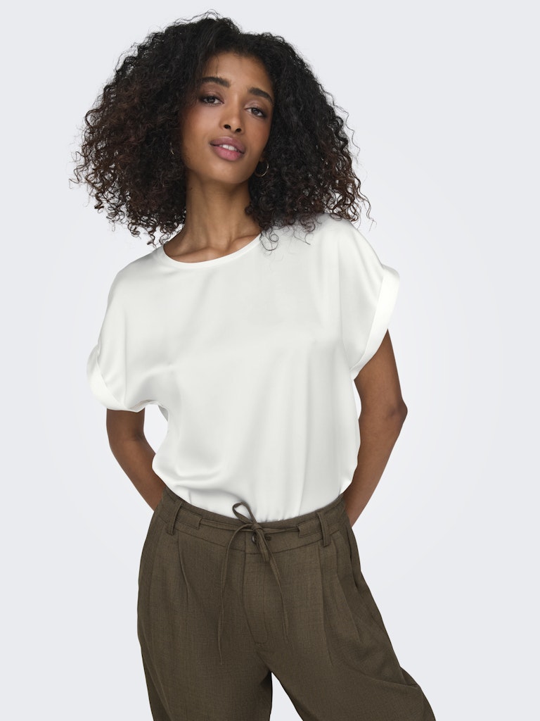 ONLY - T-SHIRT / LIEKE S/S SATIN MIX TOP