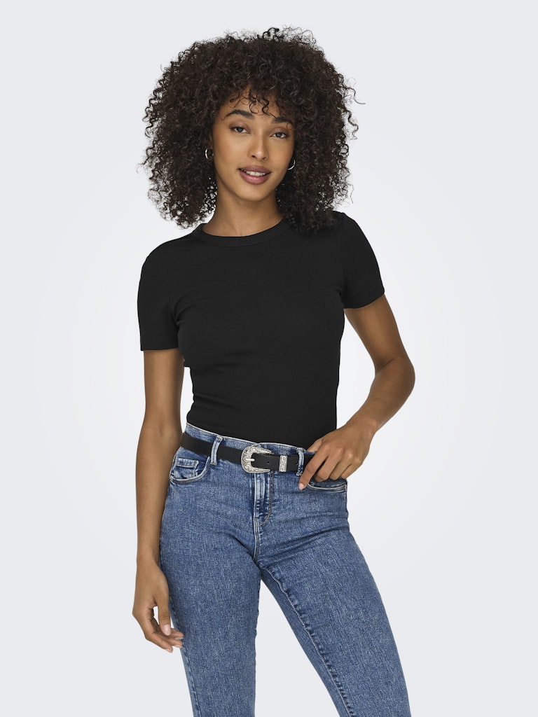 ONLY - T-SHIRT GERIPPT / EASY 