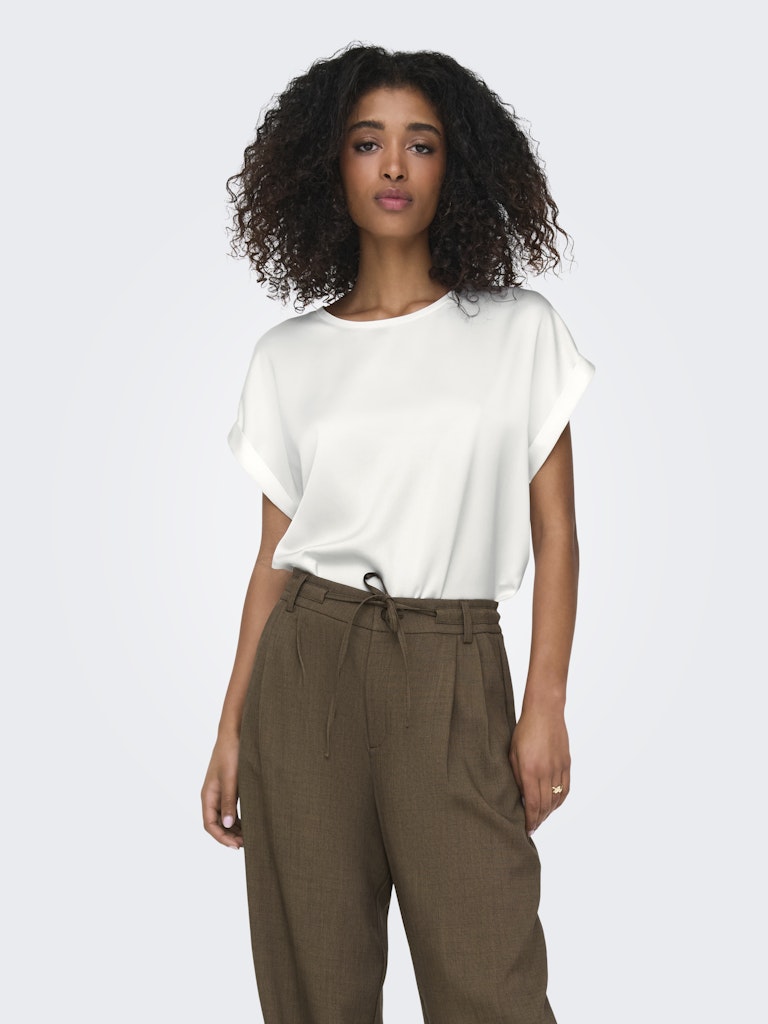 ONLY - T-SHIRT / LIEKE S/S SATIN MIX TOP