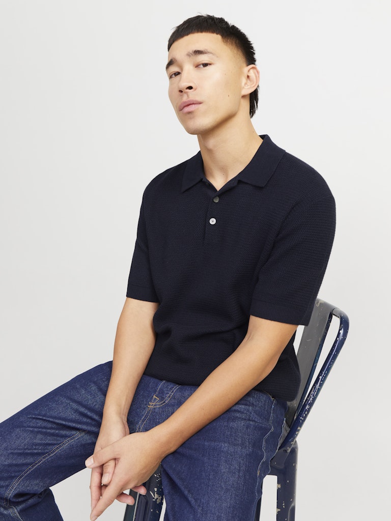 JACK & JONES - STRICK-POLOSHIRT