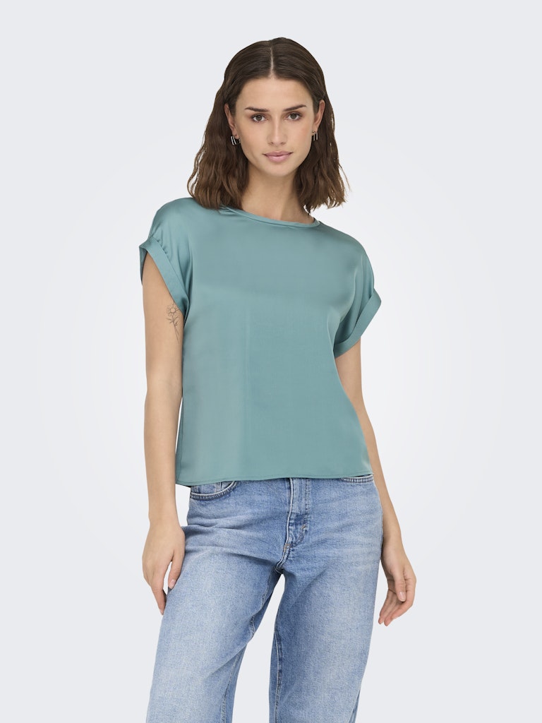 ONLY - T-SHIRT / LIEKE S/S SATIN MIX TOP
