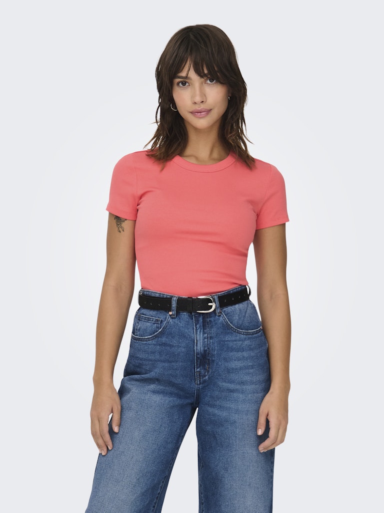 ONLY - T-SHIRT GERIPPT / EASY 