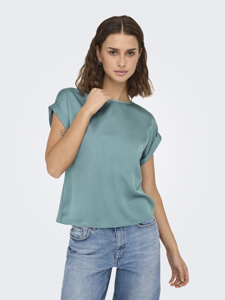 ONLY - T-SHIRT / LIEKE S/S SATIN MIX TOP