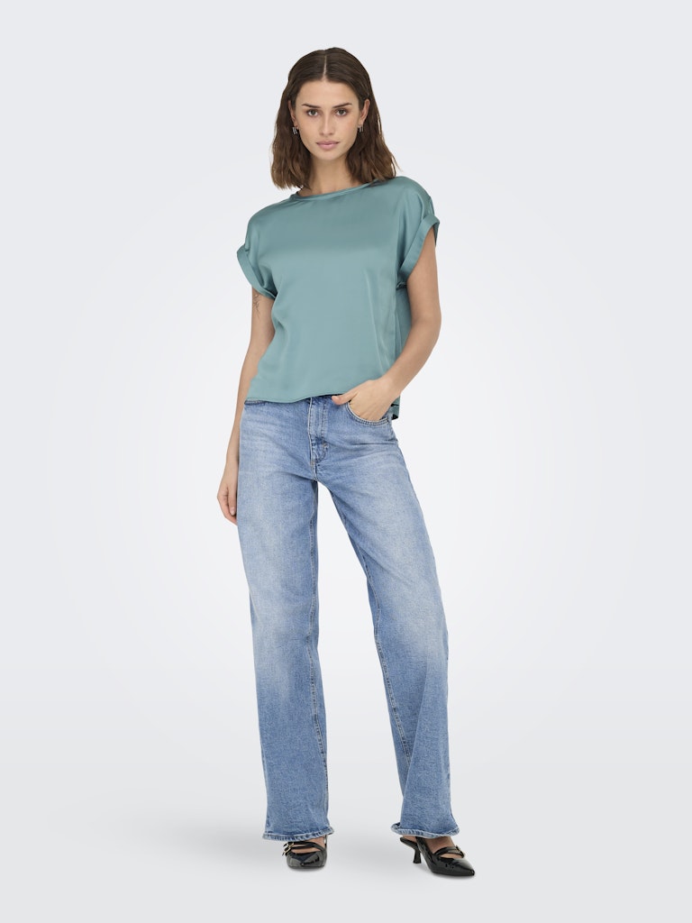 ONLY - T-SHIRT / LIEKE S/S SATIN MIX TOP