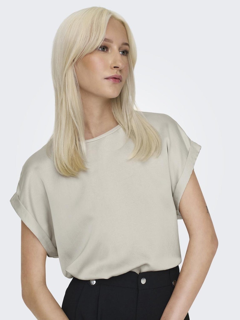 ONLY - T-SHIRT / LIEKE S/S SATIN MIX TOP ONLY - T-SHIRT / LIEKE S/S SATIN MIX TOP