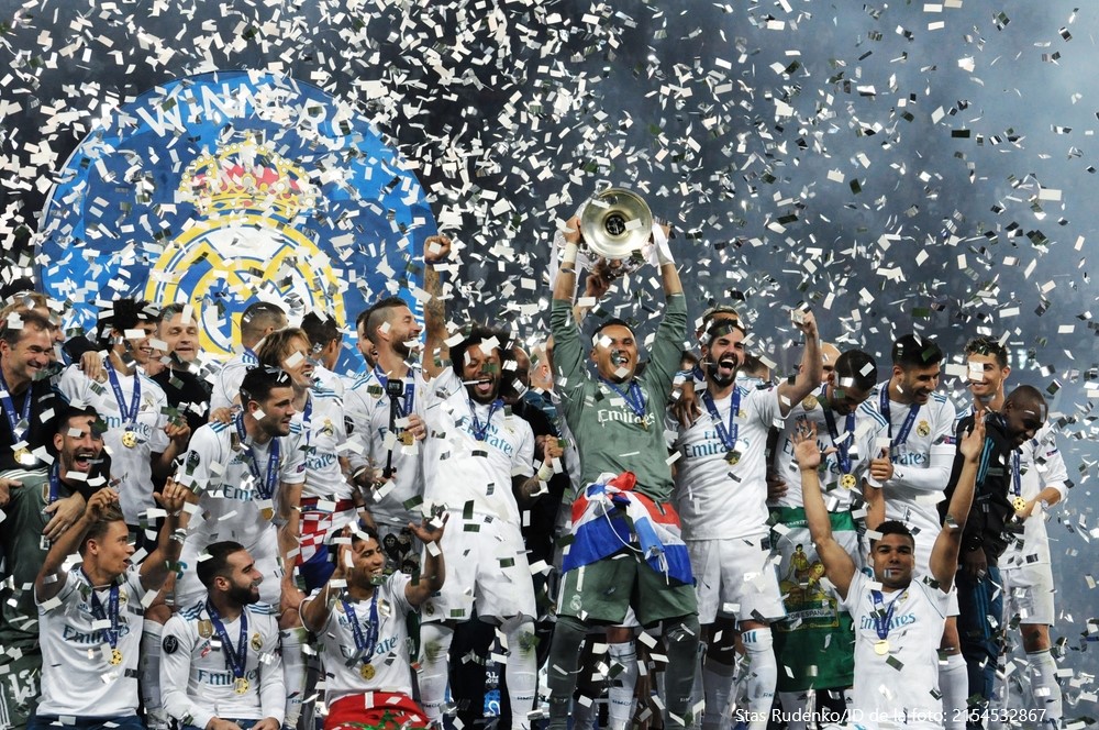 El Real Madrid, levantando la Champions League de 2018.