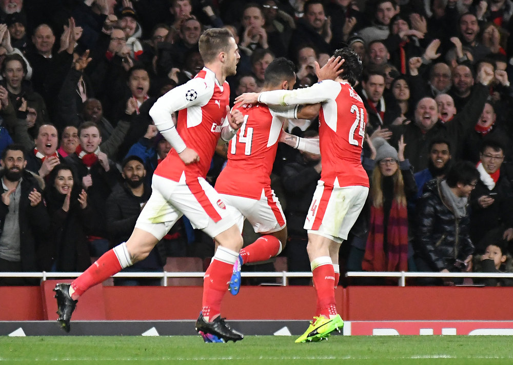 London,,England, ,March,7,,2017:,Arsenal,Players,Celebrate,After