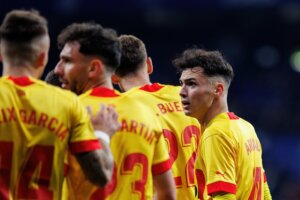 Barcelona, ,Jan,7:,Girona,Players,Celebrate,A,Goal,At