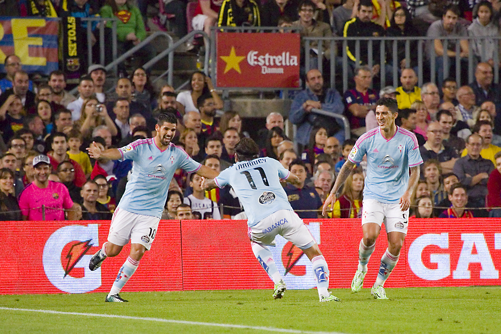 Barcelona, ,November,1:,Celta,Players,Celebrating,A,Goal,At