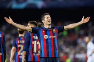 Barcelona, ,Sep,7:,Lewandowski,Celebrates,After,Scoring,A,Goal