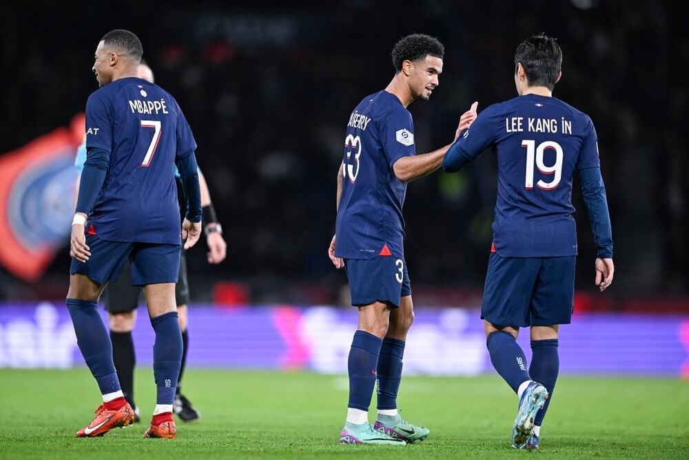 Kylian,Mbappe,Warren,Zaire emery,And,Lee,Kang in,During,The,Ligue