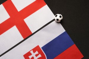 Slovakia,Vs,England,,Football,Match,With,National,Flags