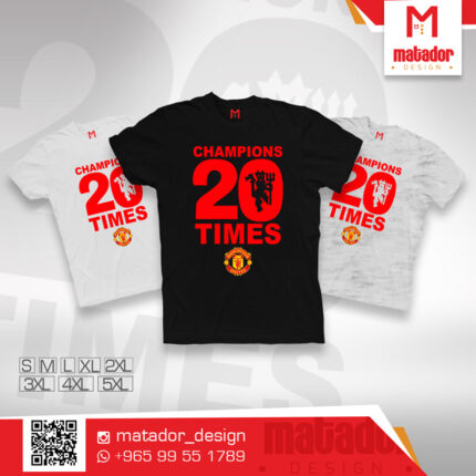 Manchester United Champions 20 Times T-shirt