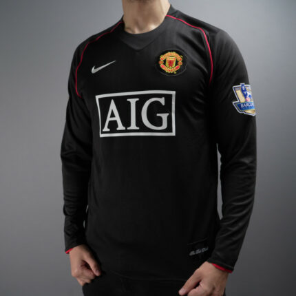 Manchester United Away Black Long Sleeve Jersey 2007/2008