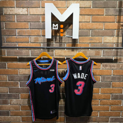 Miami Heat Black Wade 6 NBA Jersey