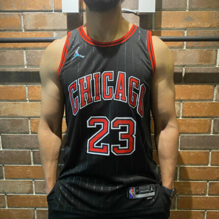 Chicago Bulls Black jordan  23 NBA Jersey