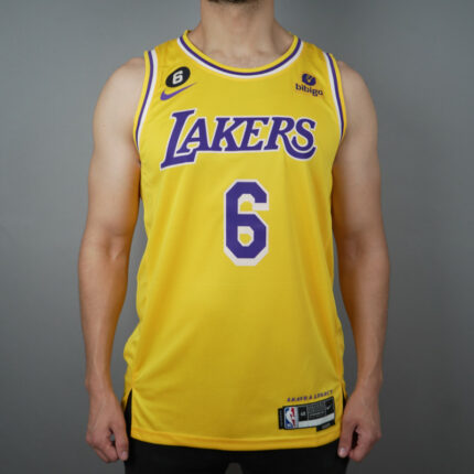 Lakers Yellow james 6 NBA Jersey
